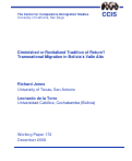 Cover page: Diminished or Revitalized Tradition of Return? Transnational Migration in Bolivia’s Valle Alto