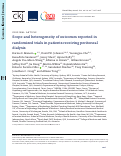 Cover page: Scope and heterogeneity of outcomes reported in randomized trials in patients receiving peritoneal dialysis