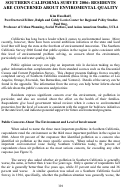 Cover page: Southern California Survey 2006: Residents are Concerned About  Environmental Quality