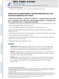 Cover page: Measuring up: Implementing a dental quality measure in the electronic health record context.