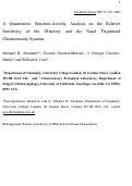 Cover page: A Quantitative Structure Activity Analysis on the Relative Sensitivity of the Olfactory and the Nasal Trigeminal Chemosensory Systems