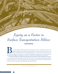 Cover page: Equity as a Factor in Surface Transportation