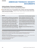 Cover page: Defining Modern Pulmonary Rehabilitation. An Official American Thoracic Society Workshop Report
