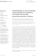 Cover page: Transferability of real-world data across borders for regulatory and health technology assessment decision-making