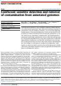 Cover page: ContScout: sensitive detection and removal of contamination from annotated genomes.