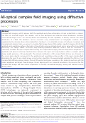 Cover page: All-optical complex field imaging using diffractive processors.