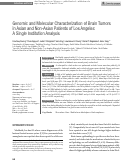 Cover page: Genomic and Molecular Characterization of Brain Tumors in Asian and Non-Asian Patients of Los Angeles: A Single Institution Analysis