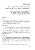 Cover page: Studi antropologici sul popolamento medievale dell'Arco Alpino occidentale