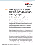 Cover page: The Northern Route for Human dispersal in Central and Northeast Asia: New evidence from the site of Tolbor-16, Mongolia