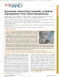 Cover page: Biomimetic Hierarchical Assembly of Helical Supraparticles from Chiral Nanoparticles