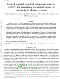 Cover page: Rotated Spectral Principal Component Analysis (rsPCA) for Identifying Dynamical Modes of Variability in Climate Systems.