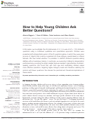 Cover page: How to Help Young Children Ask Better Questions?
