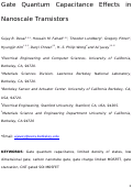Cover page: Gate Quantum Capacitance Effects in Nanoscale Transistors