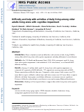 Cover page: Difficulty and help with activities of daily living among older adults living alone with cognitive impairment