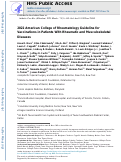 Cover page: 2022 American College of Rheumatology Guideline for Vaccinations in Patients With Rheumatic and Musculoskeletal Diseases