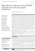Cover page: Highly efficient transfection of human induced pluripotent stem cells using magnetic nanoparticles