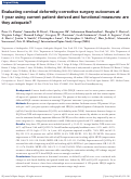 Cover page: Evaluating cervical deformity corrective surgery outcomes at 1-year using current patient-derived and functional measures: are they adequate?