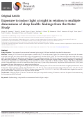 Cover page: Exposure to indoor light at night in relation to multiple dimensions of sleep health: findings from the Sister Study.