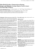 Cover page: Skin model surface temperatures during single and multiple cryogen spurts used in laser dermatologic surgery