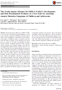 Cover page: The Youth Anxiety Measure for DSM-5 (YAM-5): Development and First Psychometric Evidence of a New Scale for Assessing Anxiety Disorders Symptoms of Children and Adolescents
