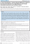 Cover page: A Semi-Quantitative, Synteny-Based Method to Improve Functional Predictions for Hypothetical and Poorly Annotated Bacterial and Archaeal Genes