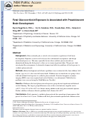 Cover page: Fetal Glucocorticoid Exposure Is Associated with Preadolescent Brain Development