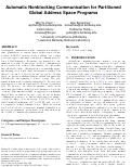 Cover page: Automatic nonblocking communication for partitioned global address space programs