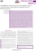 Cover page: Non-BRCA1/2 Breast Cancer Susceptibility Genes: A New Frontier with Clinical Consequences for Plastic Surgeons.