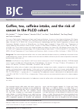 Cover page: Coffee, tea, caffeine intake, and the risk of cancer in the PLCO cohort.
