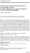 Cover page: Fertility, Human Capital, and Economic Growth over the Demographic Transition