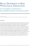 Cover page: Racial Differences in Non Pathological Dissociation