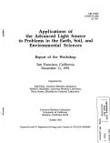 Cover page: Applications of the Advanced Light Source to Problems in the Earth, Soil, and Environmental Sciences (ALS)