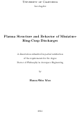 Cover page: Plasma Structure and Behavior of Miniature Ring-Cusp Discharges