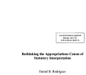 Cover page: Rethinking the Appropriations Canon of Statutory Interpretation