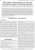 Cover page: PDG_GEN: A Methodology for Fast and Accurate Simulation of On-Chip Networks