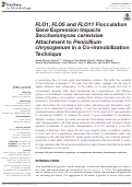 Cover page: FLO1, FLO5 and FLO11 Flocculation Gene Expression Impacts Saccharomyces cerevisiae Attachment to Penicillium chrysogenum in a Co-immobilization Technique