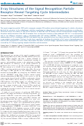 Cover page: X-ray Structures of the Signal Recognition Particle Receptor Reveal Targeting Cycle Intermediates