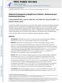 Cover page: Maternal Prepregnancy Weight and Children’s Behavioral and Emotional Outcomes