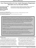 Cover page: User Characteristics of a Low-Acuity Emergency Department Alternative for Low-Income Patients