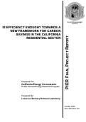 Cover page: Is Efficiency Enough? Towards a New Framework for Carbon Savings in the California 
Residential Sector