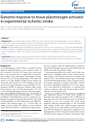 Cover page: Genome response to tissue plasminogen activator in experimental ischemic stroke