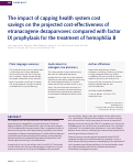 Cover page: The impact of capping health system cost savings on the projected cost-effectiveness of etranacogene dezaparvovec compared with factor IX prophylaxis for the treatment of hemophilia B.