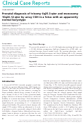 Cover page: Prenatal diagnosis of trisomy 6q25.3‐qter and monosomy 10q26.12‐qter by array CGH in a fetus with an apparently normal karyotype