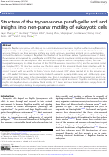 Cover page: Structure of the trypanosome paraflagellar rod and insights into non-planar motility of eukaryotic cells