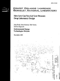 Cover page: How Low Can You Go? Low Pressure Drop Laboratory Design