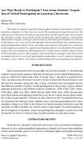 Cover page: Are They Ready to Participate? East Asian Students’ Acquisition of Verbal Participation in American Classrooms