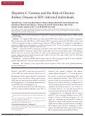 Cover page: Hepatitis C Viremia and the Risk of Chronic Kidney Disease in HIV-Infected Individuals