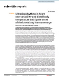 Cover page: Ultradian rhythms in heart rate variability and distal body temperature anticipate onset of the luteinizing hormone surge