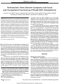 Cover page: Posttraumatic Stress Disorder Symptoms and Social and Occupational Functioning of People With Schizophrenia