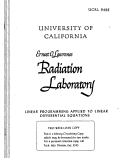 Cover page: LINEAR PROGRAMMING APPLIED TO LINEAR DIFFERENTIAL EQUATIONS